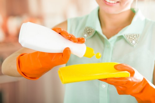Experienced carpet cleaners in Harefield refreshing carpet fibers